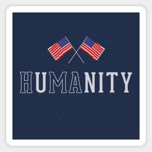 HUMAN UNITY American Flag Sticker